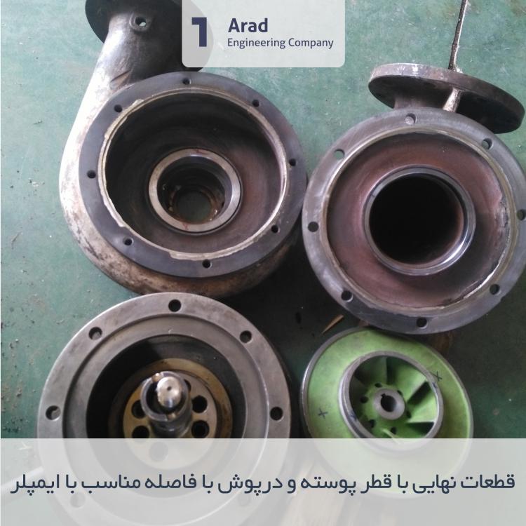 قطعات نهایی با قطر پوسته و درپوش با فاصله مناسب ایمپلر