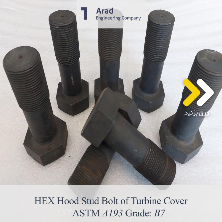 HEX Hood Stud Bolt of Turbine Cover  B7 :Grade ASTM A193 AAS